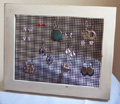 7 x 8 solid poplar earring holder in antique French country white