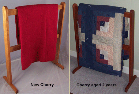 solid cherry Shaker quilt rack
