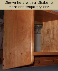 wall storage cubby with shaker end