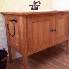 Shaker Styled Cherry Bathroom Vanity