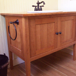Shaker Styled Cherry Bathroom Vanity